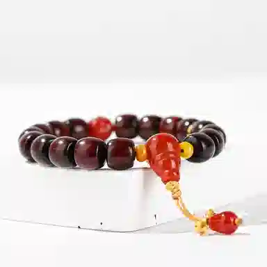 天纵 福运满满 招财纳福 大笑弥勒佛转运珠 高端红木佛珠小众设计感 新中式国潮复古风 好运盘玩念珠 紫檀属 手串 男女同款情侣款