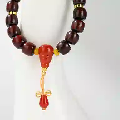 天纵 福运满满 招财纳福 大笑弥勒佛转运珠 高端红木佛珠小众设计感 新中式国潮复古风 好运盘玩念珠 紫檀属 手串 男女同款情侣款