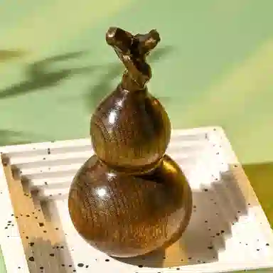 天纵 龙头葫芦福禄实木木雕 本命年转运招财纳福把玩 金丝楠 木作摆件 男女同款情侣款 楠木