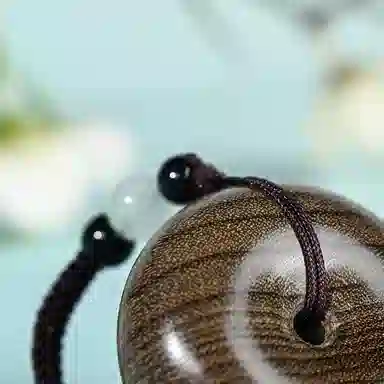 天纵 国风复古平安扣转运吊坠 禅意极简风  新中式国潮文玩招财纳福 好运盘玩念珠挂饰 楠木 项链 男女同款情侣款