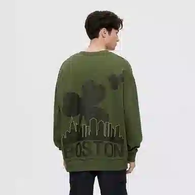 NBA Boston Celtics Letter Print Crewneck Sweatshirt Green