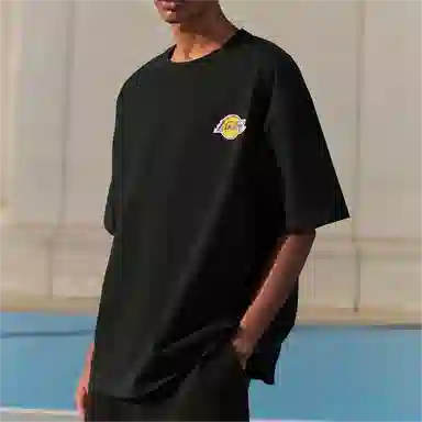 NBA Los Angeles Lakers Colorblock Letter Tee Black