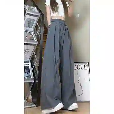 佑麟 冰丝山本裤薄款宽松慵懒风直筒裤休闲裤 男女同款