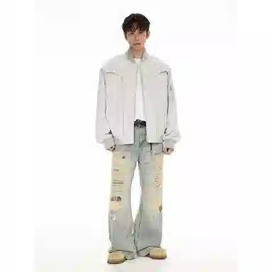 佑麟 美式飞行员春装潮牌宽松短款棒球服夹克外套 男女同款