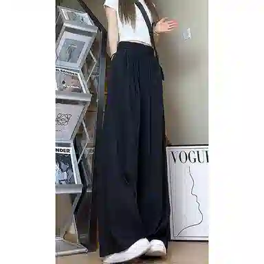 佑麟 冰丝山本裤薄款宽松慵懒风直筒裤休闲裤 男女同款