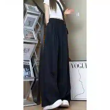 佑麟 冰丝山本裤薄款宽松慵懒风直筒裤休闲裤 男女同款