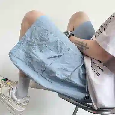 佑麟 冰丝速多巴胺穿搭户外工装裤子多口袋美式宽松五分中裤休闲短裤 男女同款