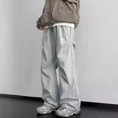 佑麟 薄款美式机能设计感伞兵高街宽松阔腿裤休闲裤 男女同款