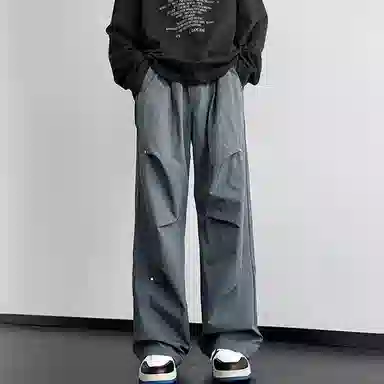 佑麟 薄款美式机能设计感伞兵高街宽松阔腿裤休闲裤 男女同款