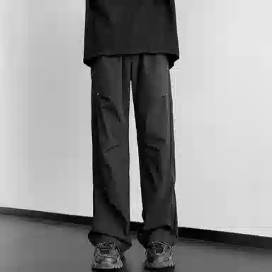 佑麟 薄款美式机能设计感伞兵高街宽松阔腿裤休闲裤 男女同款