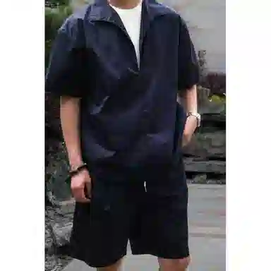 佑麟 老钱风莱赛尔贵气松弛感夏时尚假两件短袖上衣短裤休闲运动套装 男女同款