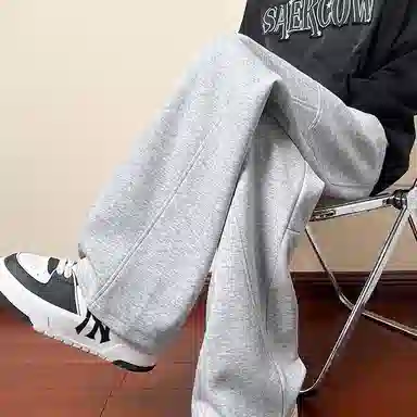 佑麟 日系工装裤子宽松直筒阔腿裤港风潮牌复古运动休闲裤 男女同款