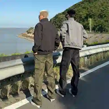 佑麟 秋季潮牌痞帅高级感工装外套硬汉风短款骑兵服美式立领飞行夹克 男女同款