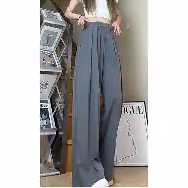佑麟 冰丝山本裤薄款宽松慵懒风直筒裤休闲裤 男女同款