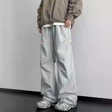 佑麟 薄款美式机能设计感伞兵高街宽松阔腿裤休闲裤 男女同款