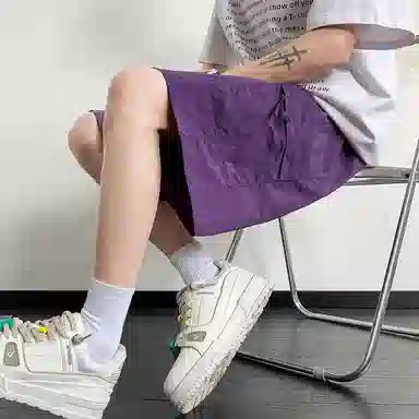 佑麟 冰丝速多巴胺穿搭户外工装裤子多口袋美式宽松五分中裤休闲短裤 男女同款