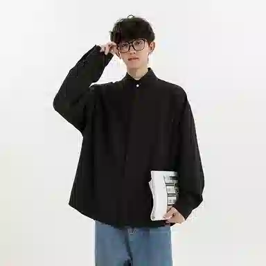 佑麟 新中式立领男高级感痞帅防晒衬衣宽松慵懒垂感中国风外套长袖衬衫 男女同款