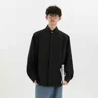 佑麟 新中式立领男高级感痞帅防晒衬衣宽松慵懒垂感中国风外套长袖衬衫 男女同款