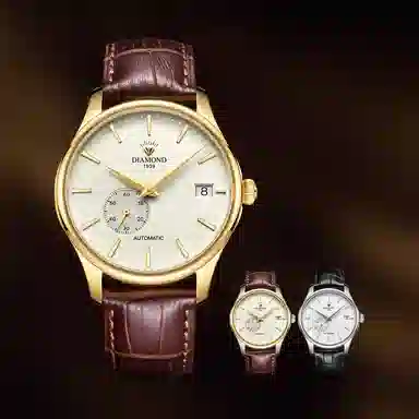 钻石自动机械机芯 国表 男女同款 白色表盘