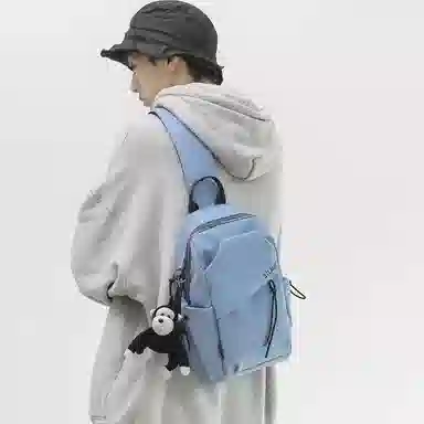 潮牌小众休闲百搭帆布斜挎包 尼龙 帆布包胸包 常规 男款 白色/黑色/蓝色/绿色