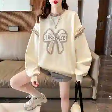 木清清 合身薄款圆领长袖卫衣 女款