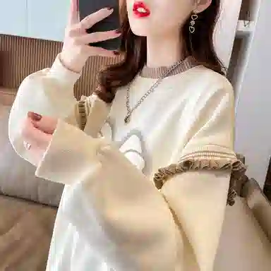 木清清 合身薄款圆领长袖卫衣 女款