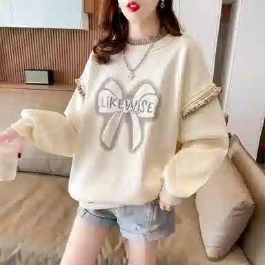 木清清 合身薄款圆领长袖卫衣 女款