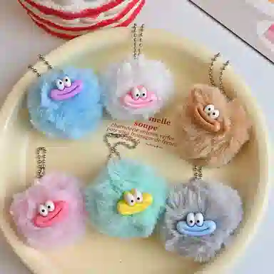 小猪班纳 可爱香肠嘴仿兔毛毛球挂饰趣味配饰书包挂饰#好运 毛绒 挂件 男女同款情侣款