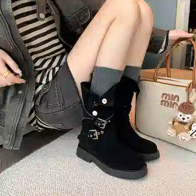 牛反绒 英伦复古时尚舒适百搭 短靴 女款