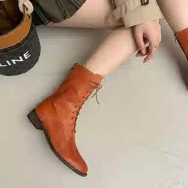 头层牛皮 时尚百搭舒适气质 短靴 女款