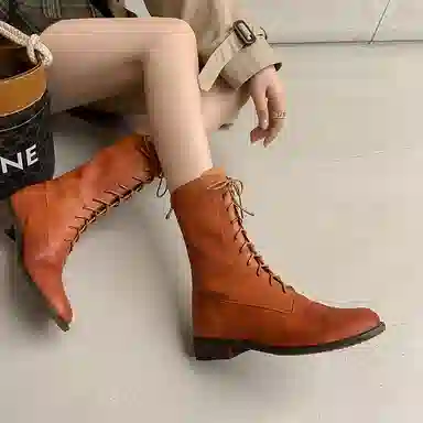 头层牛皮 时尚百搭舒适气质 短靴 女款