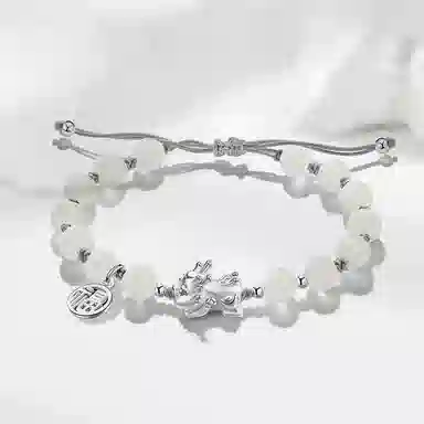 【S999银/招财貔貅】 百慕眸 吸金吞金兽 新中式 国潮 福乐牌小众设计 高级感 高考考研上岸#好运 白玉菩提 手链 男女同款情侣款