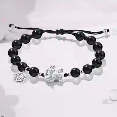 【S999银/招财貔貅】 百慕眸 吸金吞金兽 新中式 国潮 福乐牌小众设计 高级感 高考考研上岸#好运 白玉菩提 手链 男女同款情侣款