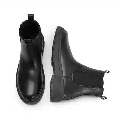 小红人 简约百搭 时尚潮流 切尔西靴 男款 黑色