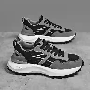 红蜻蜓 织物 网面透气防滑厚底阿甘鞋 复古国潮百搭休闲 增高平衡耐磨轻便 低帮 休闲鞋 男款