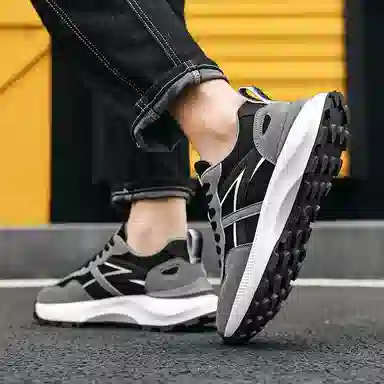 红蜻蜓 织物 网面透气防滑厚底阿甘鞋 复古国潮百搭休闲 增高平衡耐磨轻便 低帮 休闲鞋 男款