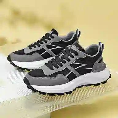 红蜻蜓 织物 网面透气防滑厚底阿甘鞋 复古国潮百搭休闲 增高平衡耐磨轻便 低帮 休闲鞋 男款