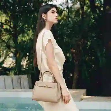 红蜻蜓 简约高级时尚 牛剖层皮革 手提包 女款 多色