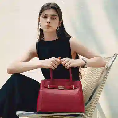 红蜻蜓 气质婚包高级感百搭 牛皮 单肩斜挎手提包 中号 女款 多色