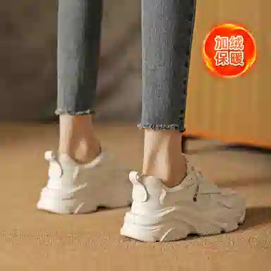 红蜻蜓 合成革 时髦百搭 潮酷拼接 可咸可甜 保暖 低帮 老爹鞋 女款