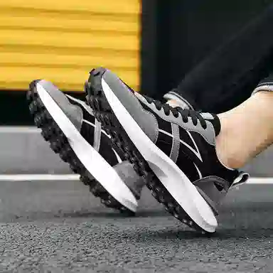 红蜻蜓 织物 网面透气防滑厚底阿甘鞋 复古国潮百搭休闲 增高平衡耐磨轻便 低帮 休闲鞋 男款