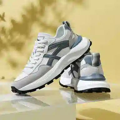 红蜻蜓 织物 网面透气防滑厚底阿甘鞋 复古国潮百搭休闲 增高平衡耐磨轻便 低帮 休闲鞋 男款