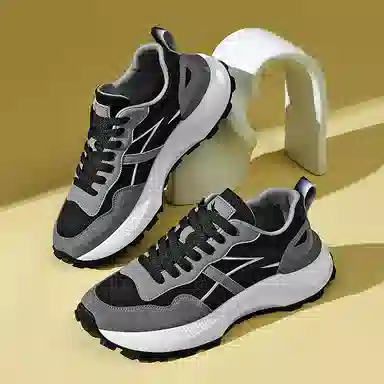 红蜻蜓 织物 网面透气防滑厚底阿甘鞋 复古国潮百搭休闲 增高平衡耐磨轻便 低帮 休闲鞋 男款