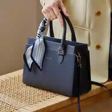 纳兰杜 高级感大气手提包女百搭款时尚潮流百搭妈妈款女包通勤实用精致包包 牛皮合成革 单肩包斜挎包 常规 女款 米白拼杏色