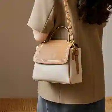 纳兰杜 大容量通勤妈妈款实用百搭女包精致简约气质品牌包包 牛皮拼合成革 手提包单肩斜挎包手拎包 常规 女款 多色