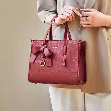 纳兰杜 女包通勤百搭大容量实用休闲女士包包 牛皮拼合成革 手提包托特包单肩包斜挎包 常规 女款 米白拼杏/子夜黑