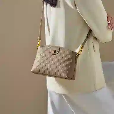 纳兰杜 百搭时尚通勤休闲洋气大容量女包 头层牛皮拼合成革 单肩斜挎包 常规 女款 大象灰