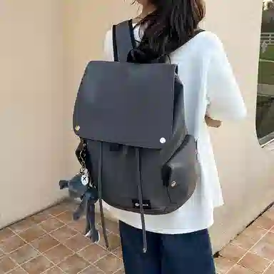 纳兰杜 大容量运动轻便高颜值潮流高学生初中生百搭 织物/涤纶 双肩包书包背包旅行电脑包 大号 男女同款情侣款 黑色/灰色