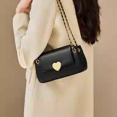 纳兰杜 女包百搭实用女生精致包包通勤休闲潮流礼盒装 牛皮拼合成革 链条包腋下包斜挎包单肩包 中号 女款 米白色/子夜黑