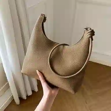 纳兰杜 通勤小众休闲百搭 头层牛皮拼合成革 斜挎包 大号 女款 大象灰